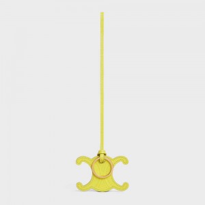 Celine Triomphe Keyring Charm In Smooth Calfskin Kleine Lederwaren Citroen | CL-592896