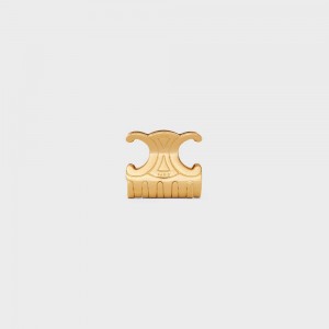 Celine Triomphe Medium Hair Claw In Zamak And Steel With Gold Finish Haaraccessoires Goud | CL-592321