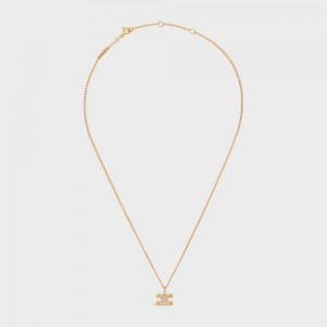 Celine Triomphe Rhinestone In Brass With Gold Finish And Crystals Kettingen Goud | CL-592246