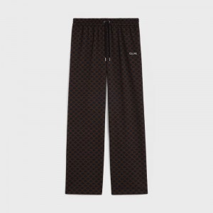 Celine Triomphe Track In Monogram Jersey Broek Bruin | CL-592040