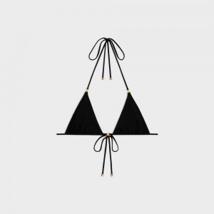 Celine Triomphe Triangle In Matte Jersey Lingerie Zwart | CL-592763