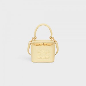 Celine Vanity Case Cuir Triomphe In Smooth Calfksin Mini Tassen Abrikoos | CL-593040