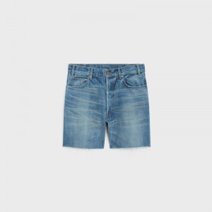 Celine Wesley In Union Wash Denim Korte Broek Lichtturkoois | CL-592072