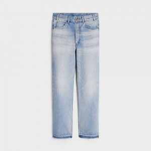 Celine Wesley Jeans In Pismo Wash Denim Broek Lichtturkoois | CL-592714