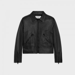 Celine Wiltern Blouson In Soft Leather Zwart | CL-592612