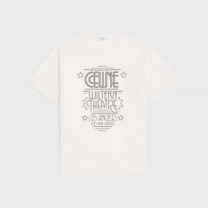 Celine Wiltern In Katoenen Jersey T-shirt Wit Zwart | CL-592121