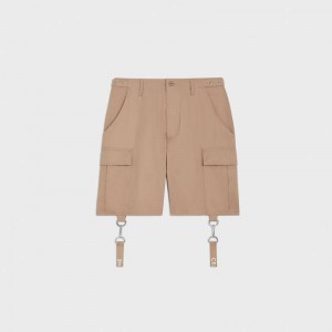 Celine With Celine Straps In Katoenen Linen Korte Broek Beige | CL-592067