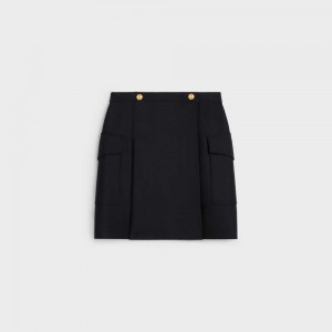 Celine With Patch Pockets In Mohair Wol Rokken Zwart | CL-592870