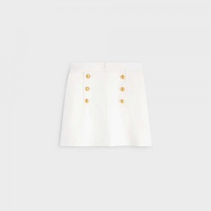 Celine Yachting Trapeze Mini In Katoenen Twill Rokken Wit | CL-592868