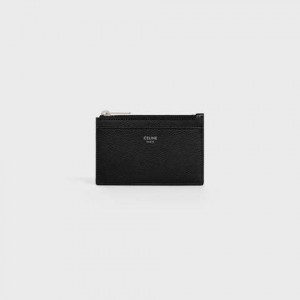 Celine Zipped In Grained Calfskin Pasjeshouder Zwart | CL-591807