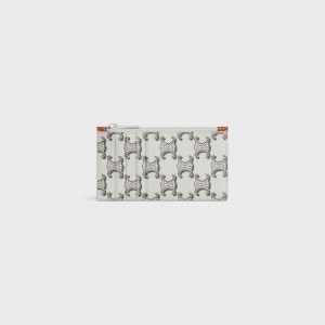 Celine Zipped In Triomphe Canvas And Calfskin Pasjeshouder Bruin | CL-591808