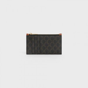 Celine Zipped In Triomphe Canvas And Pasjeshouder Bruin | CL-591809
