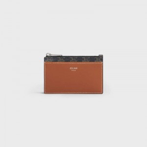 Celine Zipped In Triomphe Canvas And Pasjeshouder Bruin | CL-591806